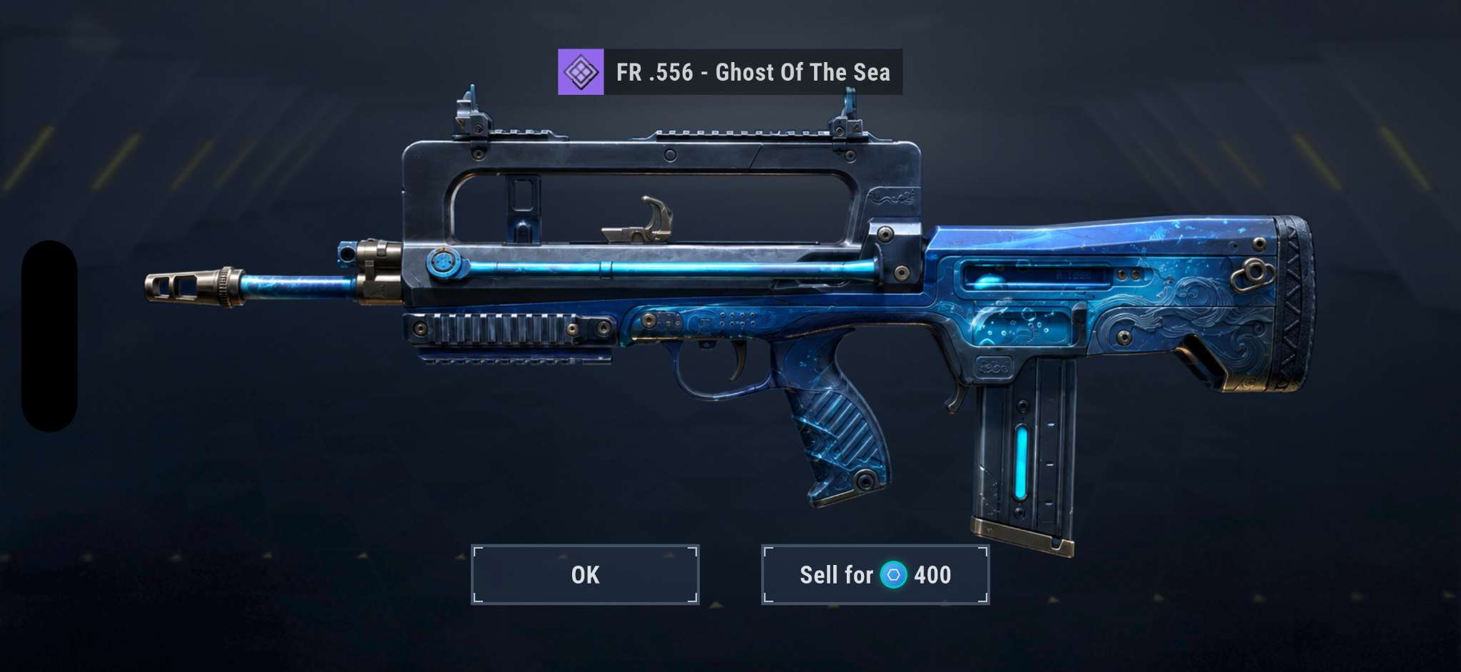 Weapon reward screen on iPhone